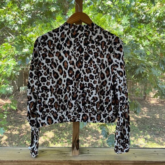 Rachel Roy Women's Cropped Animal Print Lightweight Jacket Size M. NEW - Picture 2 of 8